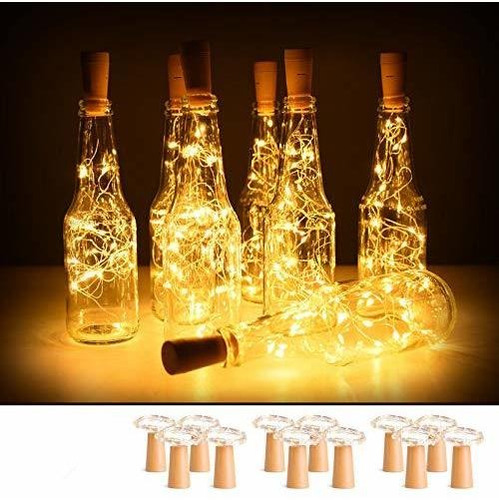 Evasie 12 Luz Para Botella Vino Corcho 6.6 ft 20 Led Alambre