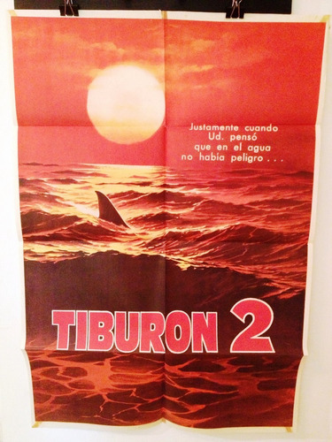 Afiche De Cine Original - Tiburon 2 (fondo Rojo)