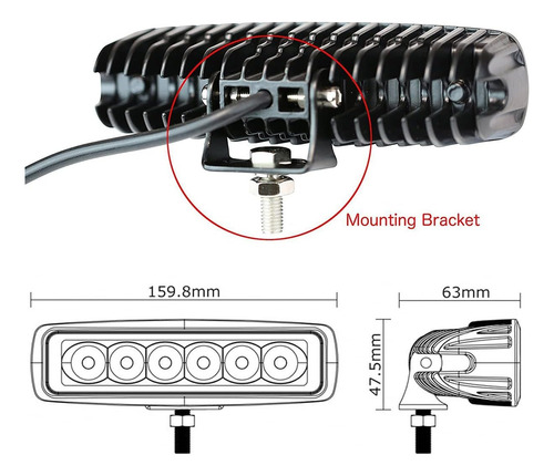 Barra De Luz Led Rosa Púrpura 18 W Spot Conducción N 9313442