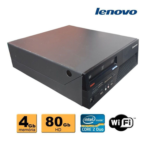 Cpu Desktop Lenovo C2d E8400 3.0 4gb Ddr3 Hd 80gb Dvd Wi-fi