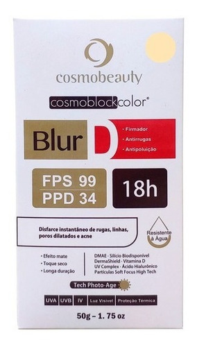 Blur D Protetor Solar Fps99 Firmador Dmae Cosmobeauty 50g Tipo de pele Natural