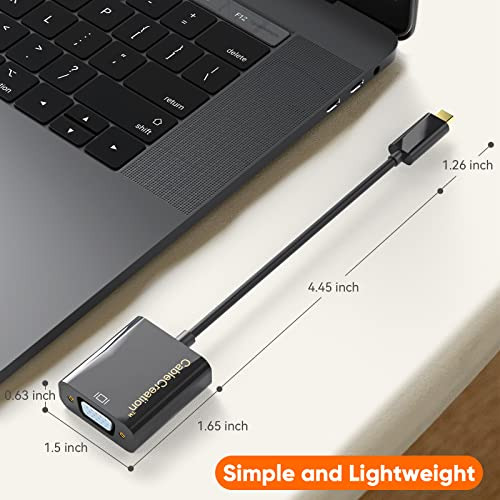 Adaptador Usb C A Vga Cablecreation, Convertidor Usb Tipo C