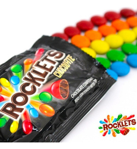 Caja Chocolate Rocklets Arcor Confitados Con Leche Dulces