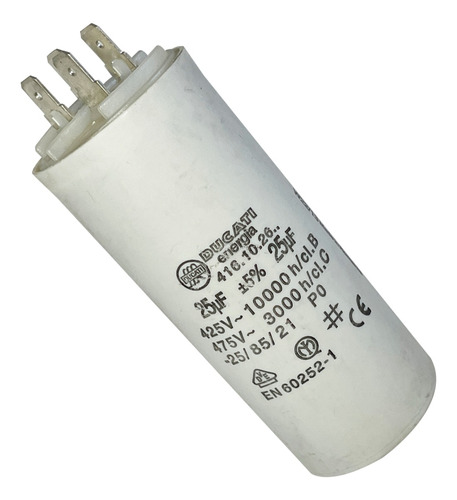 Capacitor Lavarropas 25 Uf / Mf Ducati 