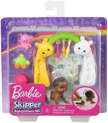 Imagem 6 de 6 de Barbie Skipper Babysitters Conj. Bebê Engatinha E Ginásio Ms