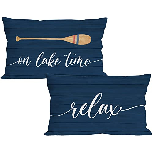 Funda De Almohada Cita Divertida  Relax On Lake Time Pa...