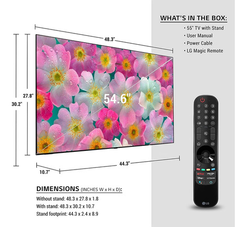 LG De 55'' 4k Smart Tv Ai Thinq Webos Oled55a1pua + Soporte (Reacondicionado)