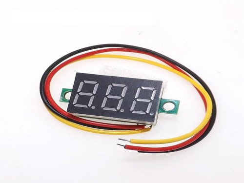 Mini Voltimetro Digital Dc 0v-100v 3 Cables Display Rojo