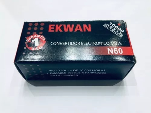 Transformador Electrónico Ekwan N60 20-60w / 12v Con Cables