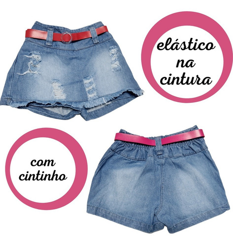 Imagem 4 de 8 de Conjunto Mini Diva Jeans Com Bolsinha Blogueirinha Verão