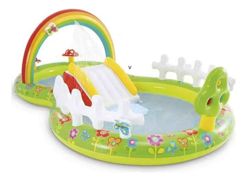 Piscina Centro Juegos Inflable Arcoiris Jardin