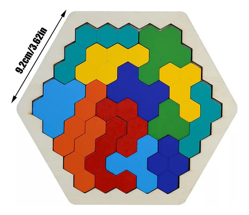 Puzle Hexagonal De Madera Para Niños Y Adultos Con Forma De