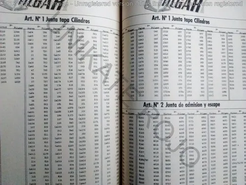 Antiguo Catálogo Juntas Motor Filgar Auto Taller - Año 1964 (Usado)