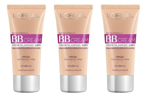 Base Loreal Bb Cream 30ml Fps 20 Escura-kit C/3un