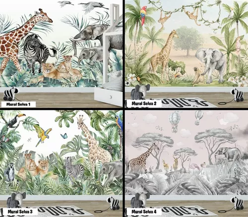 Adhesivos infantiles vinilos decorativos the jungle animales jungla