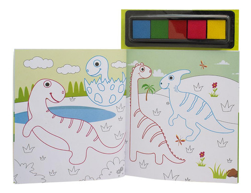 Pintando Com Os Dedos: Dinossauros, De Brijbasi. Editorial Brasileitura, Tapa Mole, Edición 1 En Português, 2024