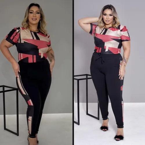 Conjunto social sales plus size feminino
