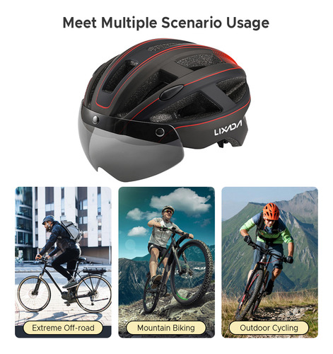 Casco Desmontable Con Luz De Seguridad Para Bicicleta De Mon