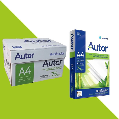 Resma Autor A4 Multifunción De 5000 Hojas De 80g 10u Blanco