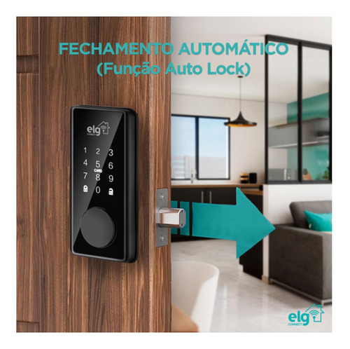 Fechadura ELG Digital Embutir Aplicativo Inteligente Wifi