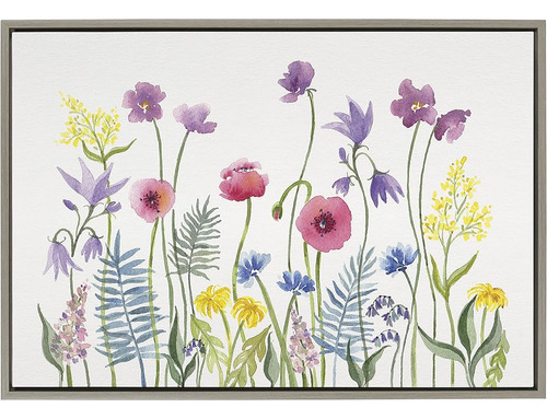 Kate And Laurel Sylvie Wildflorals Framed Canvas Wall Art Po