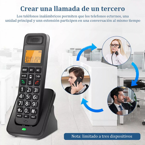 Teléfono Inalámbrico Con Lcd Para Casa Oficina Pack De 2