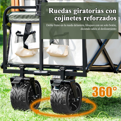 Carrito Vagon Plegable Multiusos Con Manija Para Camping Bl