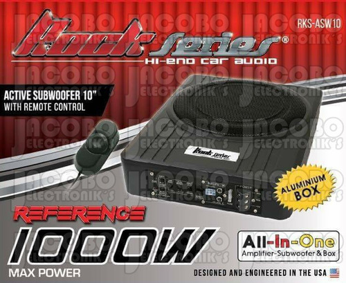 Subwoofer Plano Con Amplificador Rock Series De 10 Rks-asw10