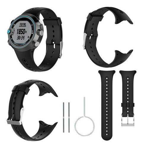 Correa De Reloj De Silicona For Garmin For Swim Negro