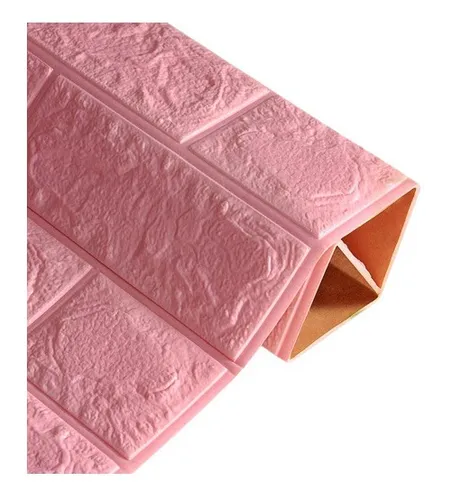 comprar Revestimiento Pared Adhesivo 3d Ladrillo Rosado Pack X 10