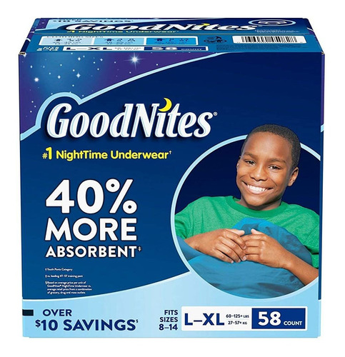 Ropa Interior Para Dormir Goodnites Para Niños (talla 8 - 14