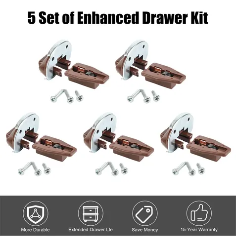 Kit Drawer Track Slide, 5 Juegos, Guías Para Cajones Furnitu