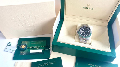 Reloj Rolex Gmt Master Ref 126720 Full Set 2023 Plateado Verde Y Negro Negro (Usado)