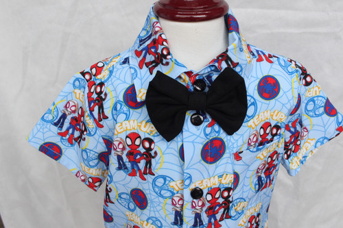 Conjunto Spiderman Niño: Playera, Moño Y Short Hombre Araña