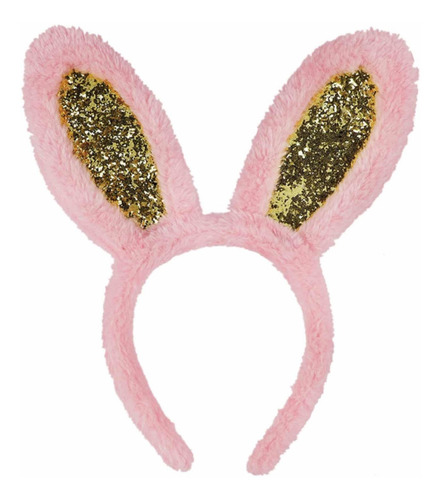 Diadema Orejas De Conejo Color Rosa 6pz