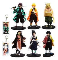 Comprar 6pcs Anime Demon Slayer Colección Figuras Juguete+2 Llavero