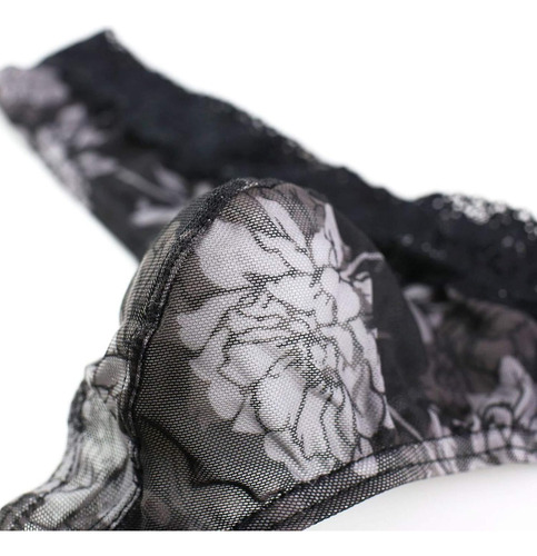 Calzoncillos Tanga Malla Encaje Respirable Con Flores Hombre
