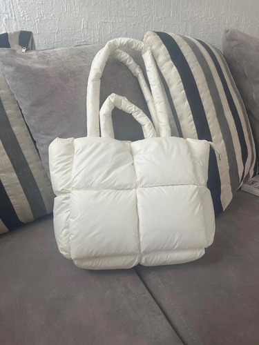 Bolsa De Mano Acolchado De Plumas Tote Mujer Puff Casual