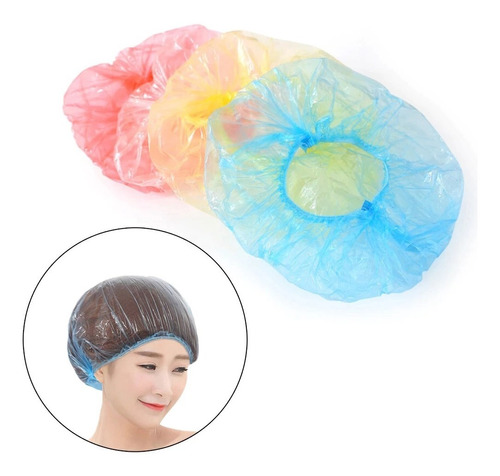 Gorro Para Ducha Impermeable Baño Cofia De Plastico Pack X 6