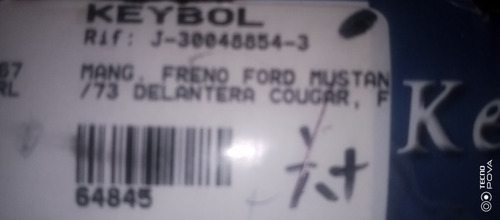 Manguera De Freno Delantera 64845/ Ford Mustang Cougar 73