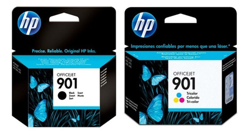 Pack Cartucho Hp 901 Negro + 901 Color Original