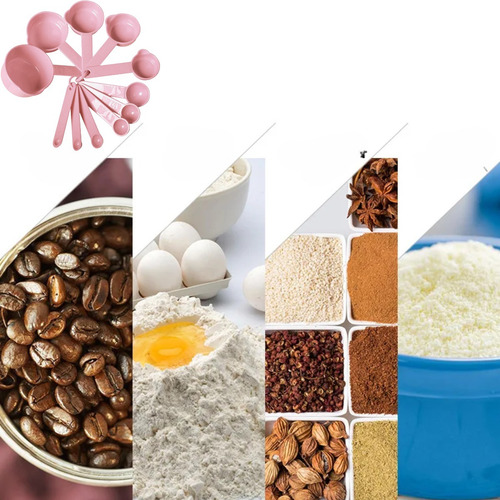 Kit Jogo Xicaras Colheres Medidoras C/ Copo Medidor Receitas