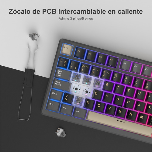 Teclado Mecánico Inalámbrico En Español Rkm75 Phantom