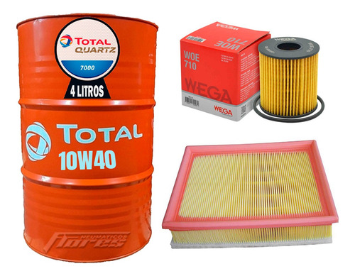 Cambio De Aceite Total 10w40 4l + Kit Filtros Citroen C4 2.0