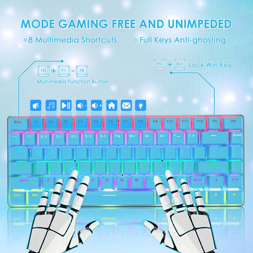 Felicon Ak33 - Teclado Mecánico Con Cable Para Videojuegos,