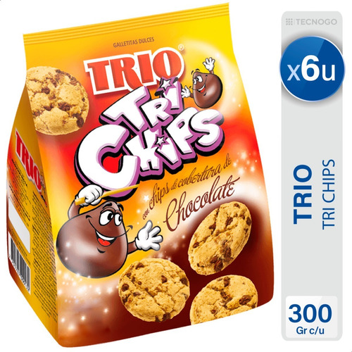 Galletitas Tri Chips Chocolate Trio Mejor Precio - Pack X6