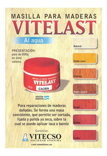 Masilla Para Madera Vitelast 200 G Vitecso Colores Varios Mm