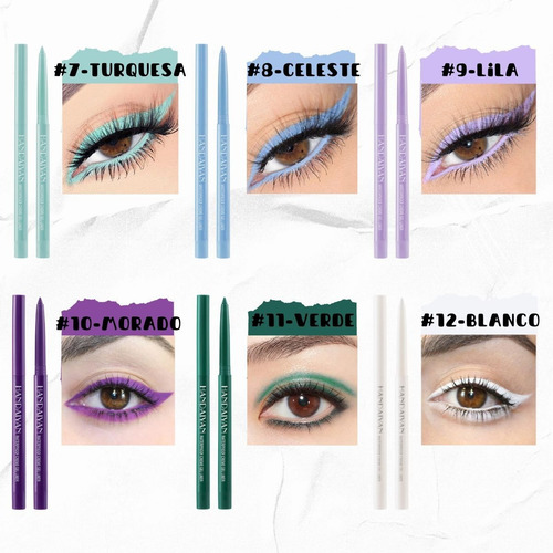 Delineador De Colores Maquillaje Larga Duración Crema
