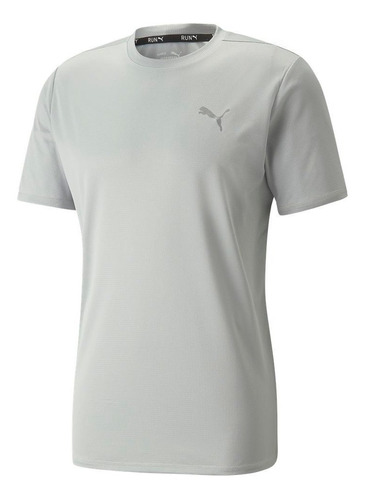 Playera Puma Run Fav S Tee Gris Verde Caballero Original