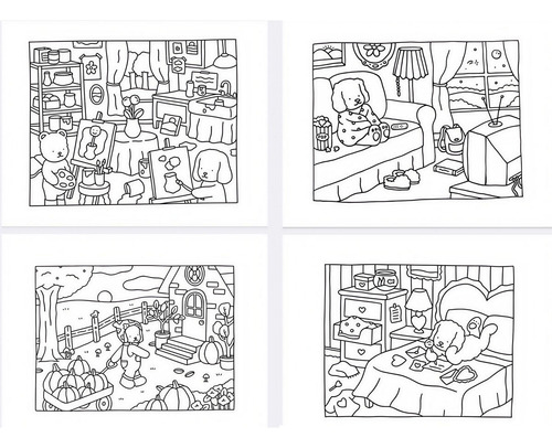 Set De Cuadernos De Bocetos De Tapa Dura De Dibujos Animados